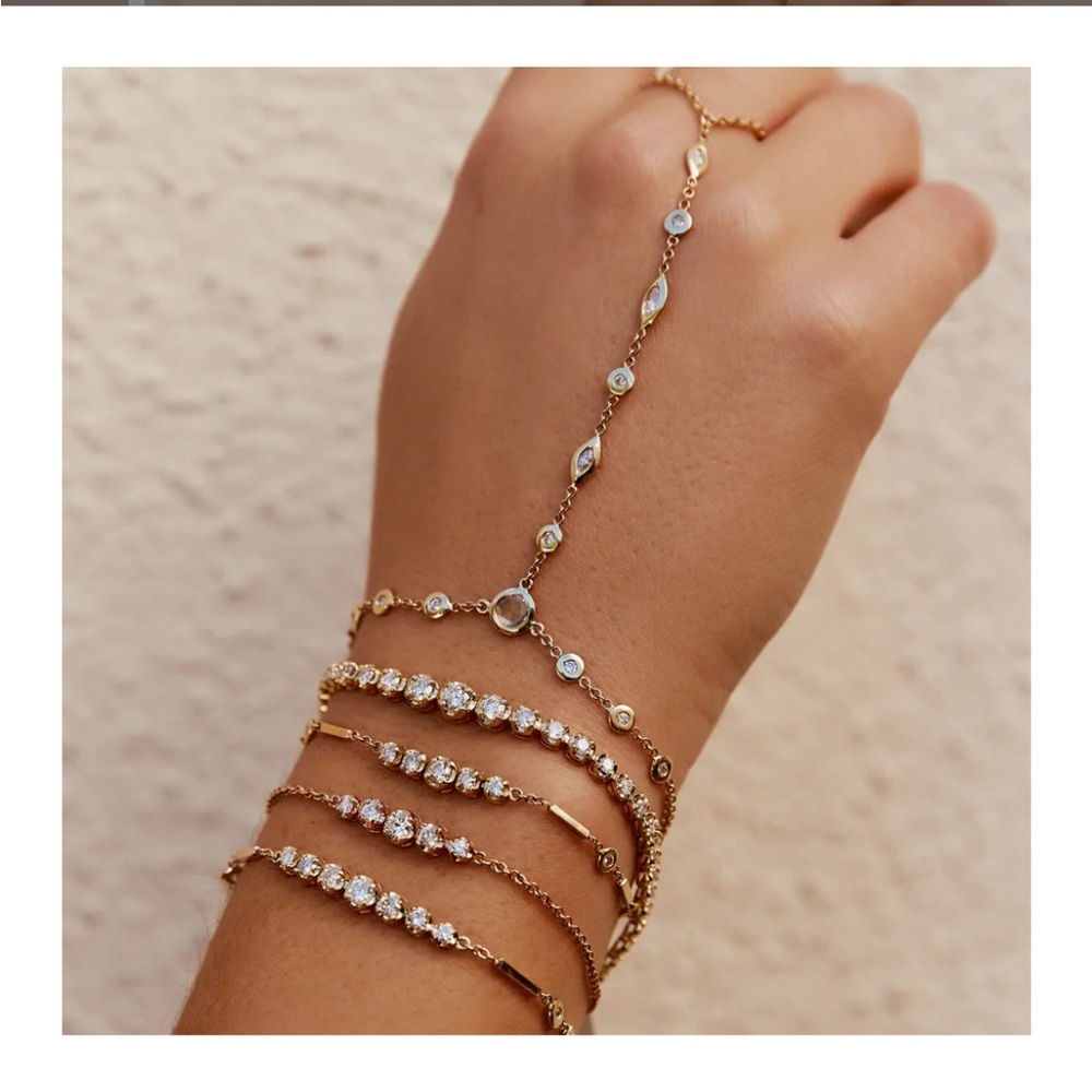 14k gold Jacquie Aiche Hand Chain